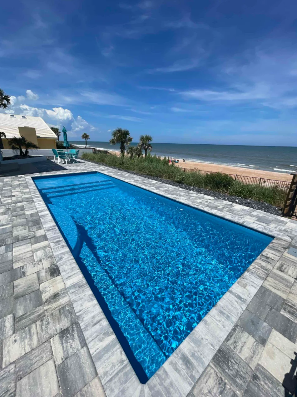 Sparkling clean swimming pool in Flagler Beach