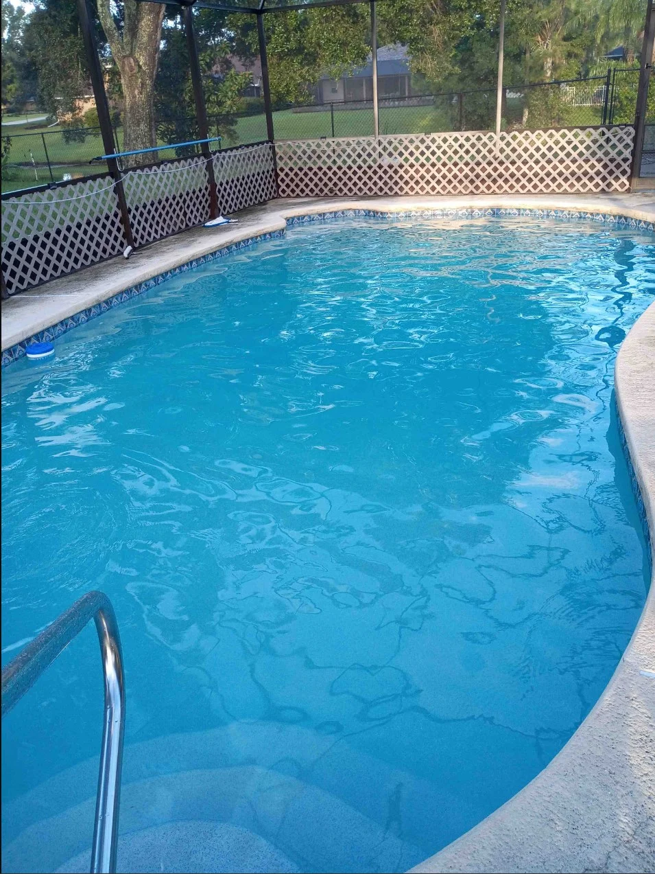 After Green to clean pool transformation in Ormond Beach