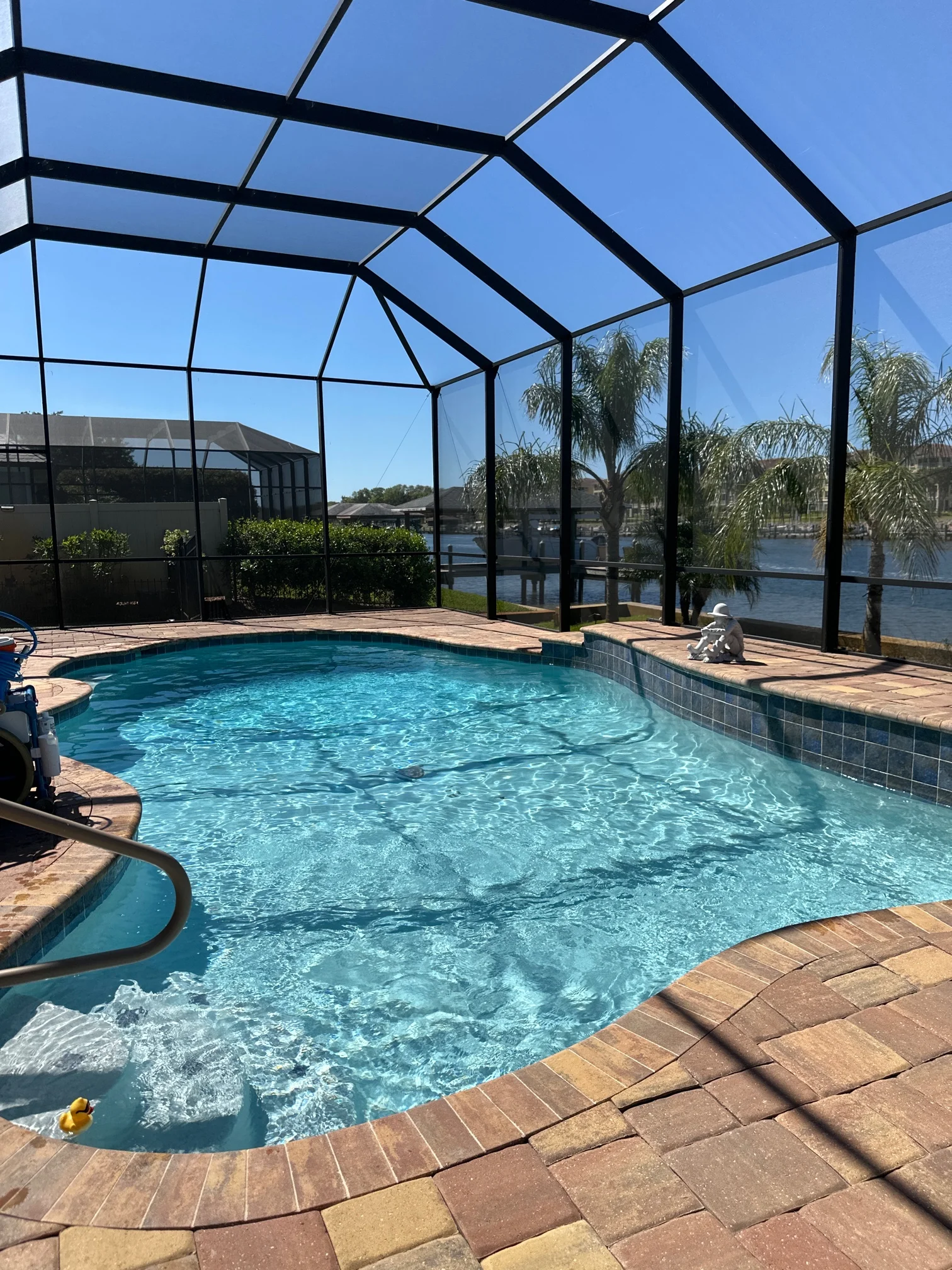 Pristine swimming pool in Ormond Beach with clear blue water